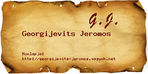 Georgijevits Jeromos névjegykártya